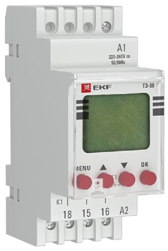 Реле времени электронное на DIN-рейку EKF PROxima ТЭ-80 16А 24-264В картинка